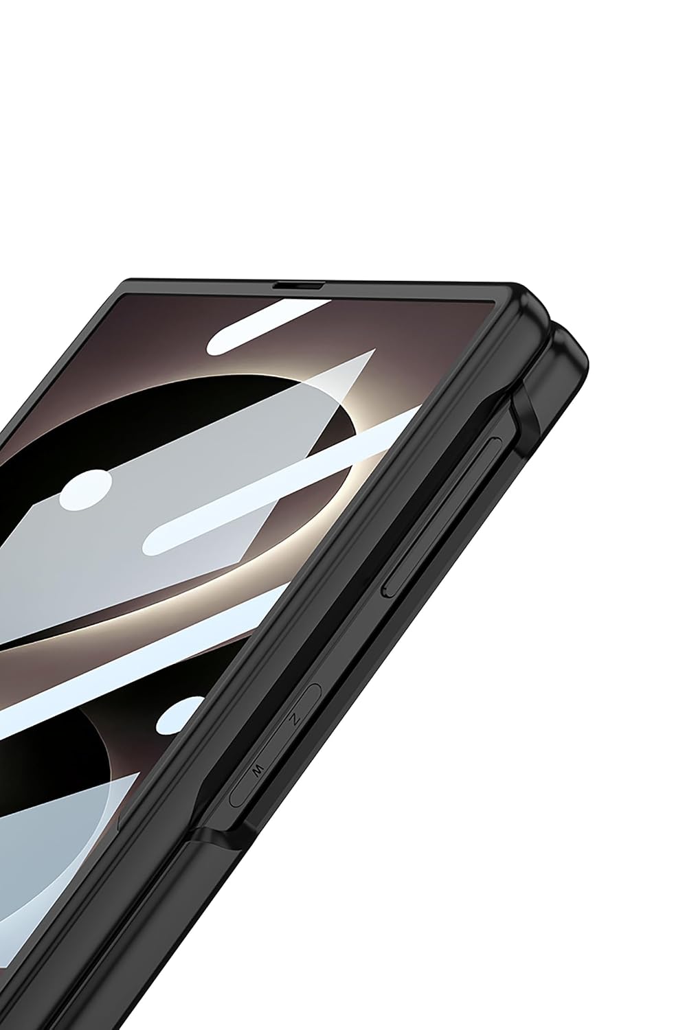 Samsung Z Fold8 GKk Hard PC Integrated Kickstand Case Inbuilt Tempered Glass with Hinge Protection - Black