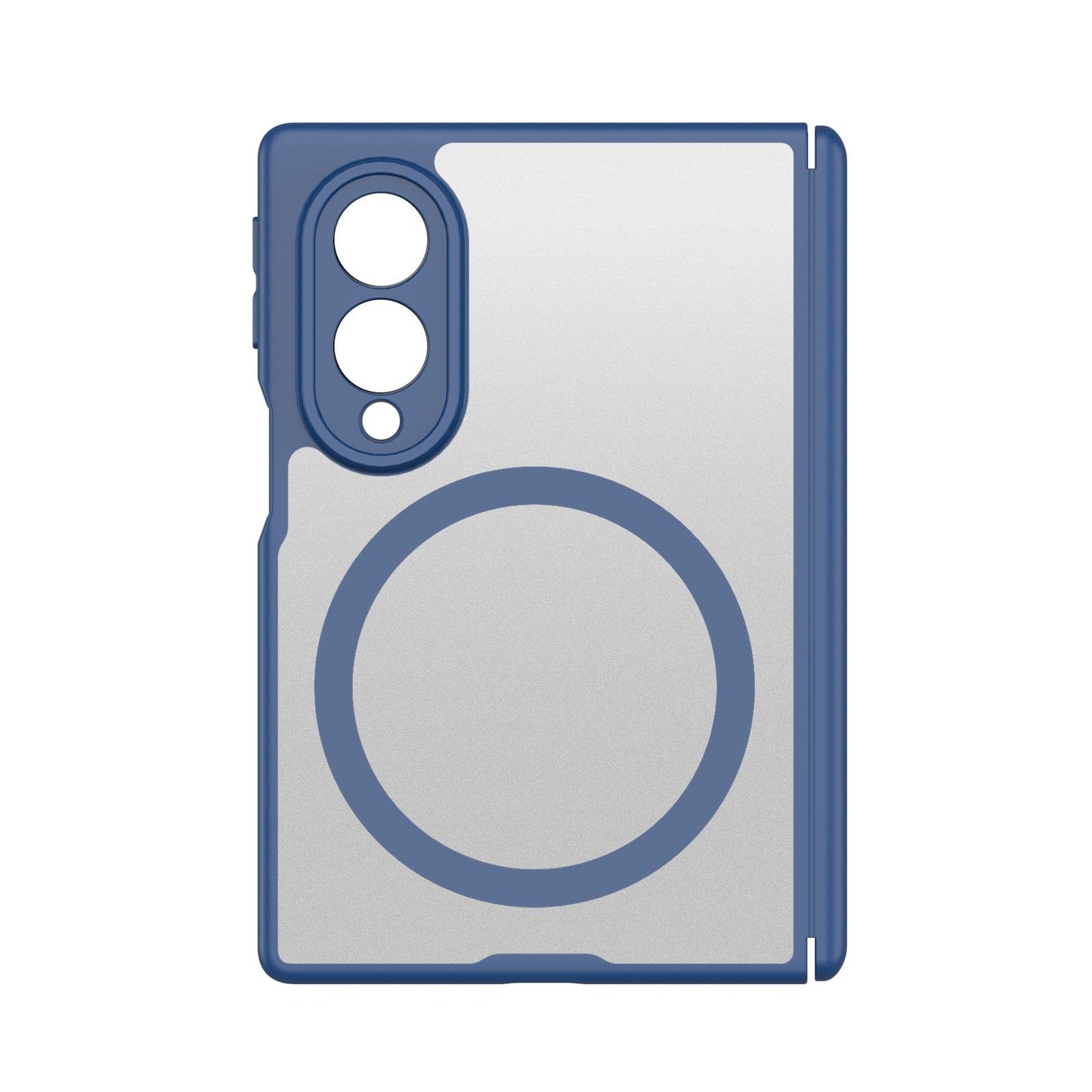 Samsung Z Fold8 Skin Feel Smoke, Dual Central Axis Magsafe Case with Hinge Protection - Blue
