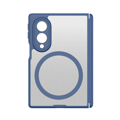 Samsung Z Fold8 Skin Feel Smoke, Dual Central Axis Magsafe Case with Hinge Protection - Blue