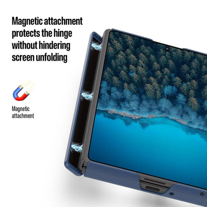 Samsung Z Fold8 Skin Feel Smoke, Dual Central Axis Magsafe Case with Hinge Protection - Blue