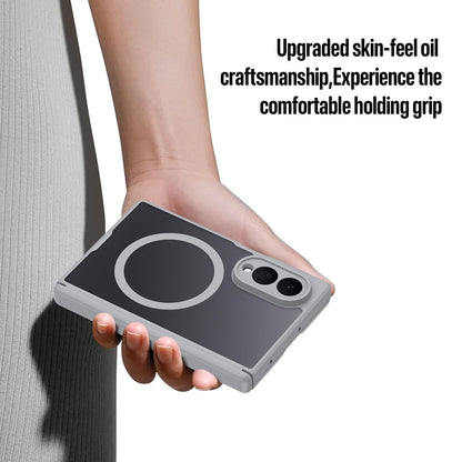 Samsung Z Fold8 Skin Feel Smoke, Dual Central Axis Magsafe Case with Hinge Protection - Grey (Copy)