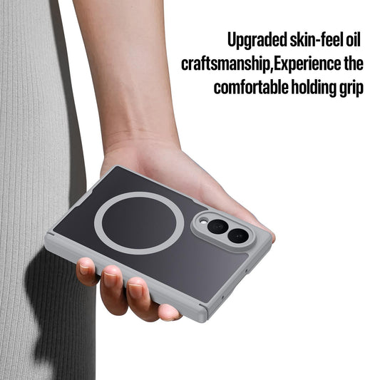 Samsung Z Fold8 Skin Feel Smoke, Dual Central Axis Magsafe Case with Hinge Protection - Grey (Copy)