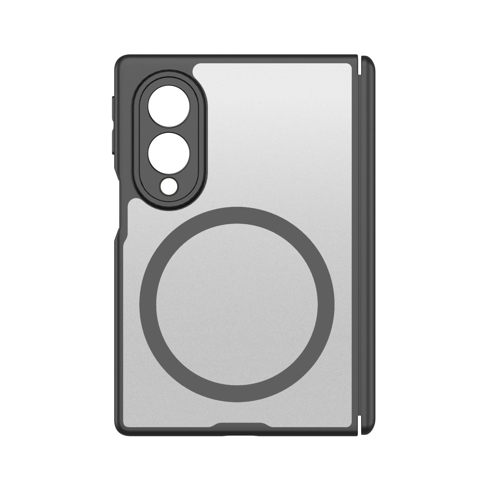 Samsung Z Fold8 Skin Feel Smoke, Dual Central Axis Magsafe Case with Hinge Protection - Black