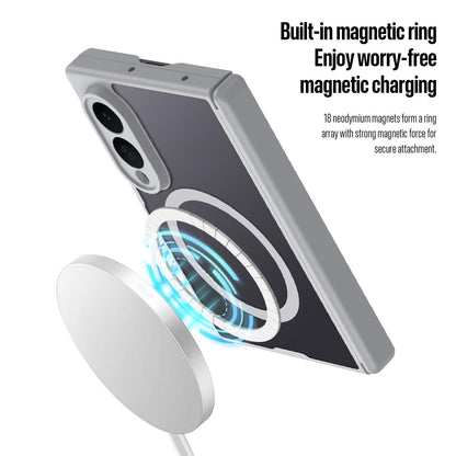 Samsung Z Fold8 Skin Feel Smoke, Dual Central Axis Magsafe Case with Hinge Protection - Grey (Copy)
