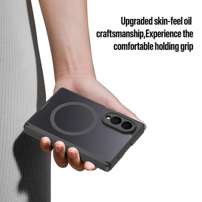Samsung Z Fold8 Skin Feel Smoke, Dual Central Axis Magsafe Case with Hinge Protection - Black