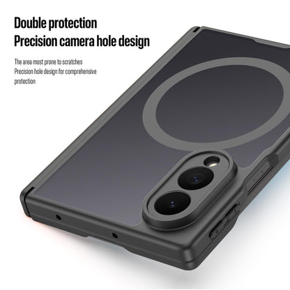 Samsung Z Fold8 Skin Feel Smoke, Dual Central Axis Magsafe Case with Hinge Protection - Black