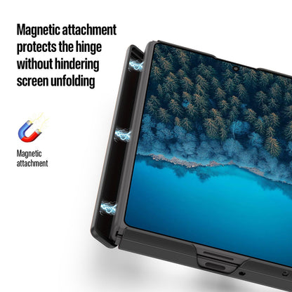 Samsung Z Fold8 Skin Feel Smoke, Dual Central Axis Magsafe Case with Hinge Protection - Black