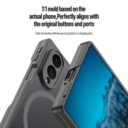 Samsung Z Fold8 Skin Feel Smoke, Dual Central Axis Magsafe Case with Hinge Protection - Black
