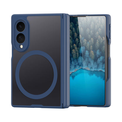 Samsung Z Fold8 Skin Feel Smoke, Dual Central Axis Magsafe Case with Hinge Protection - Blue