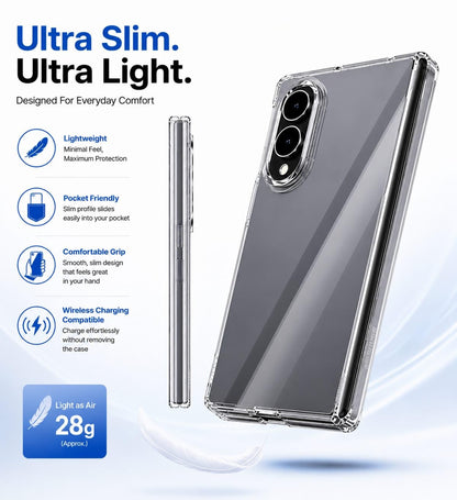 Samsung Z Fold8 Transparent Case, Crystal Clear Anti-Yellowing Back Cover