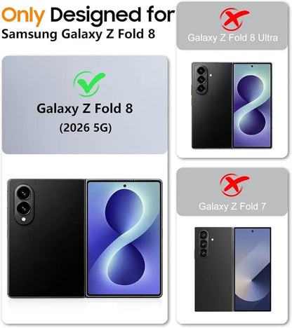 Samsung Z Fold8 Transparent Case, Crystal Clear Anti-Yellowing Back Cover