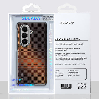 Samsung Z Fold8 Ultra Sulada Carbon Case, Kevlar Woven Carbon Texture Magnetic Cover with Hinge Protection Magsafe (No Front)