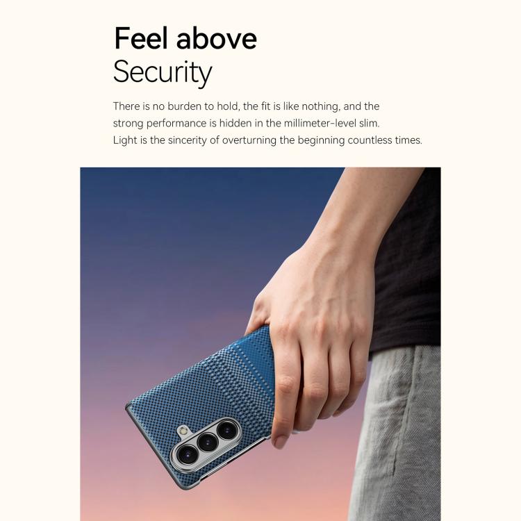 Samsung Z Fold8 Ultra Sulada Carbon Case, Kevlar Woven Carbon Texture Magnetic Cover with Hinge Protection Magsafe (No Front) - Moonrise