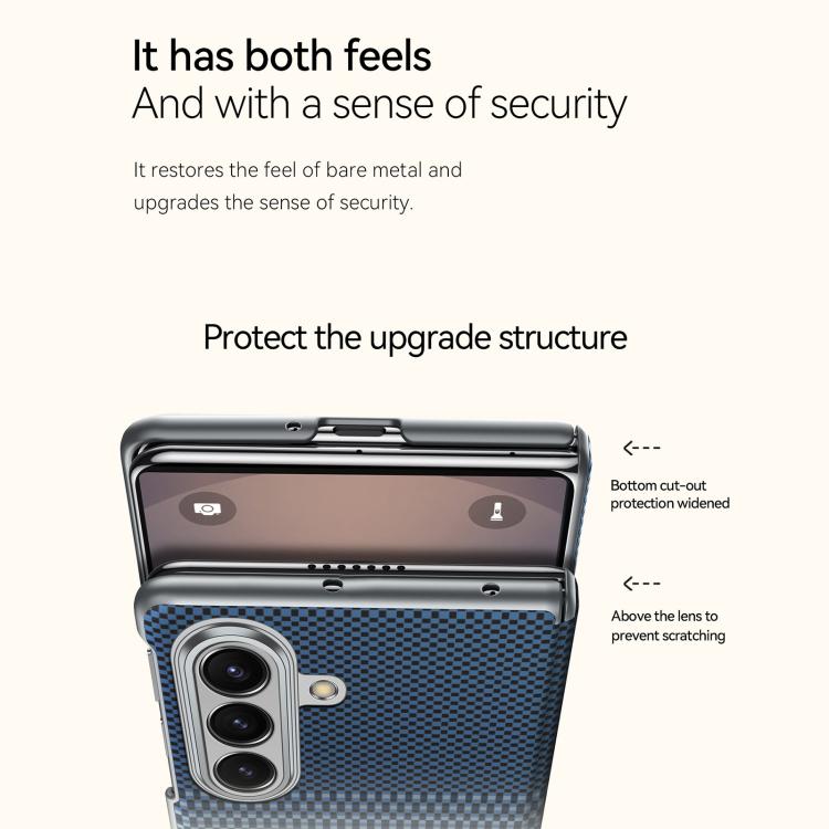 Samsung Z Fold8 Ultra SULADA Carbon Case, Kevlar Woven Carbon Texture Magnetic Cover with Hinge Protection Magsafe (No Front) - Moonrise