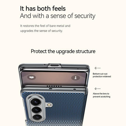 Samsung Z Fold8 Ultra SULADA Carbon Case, Kevlar Woven Carbon Texture Magnetic Cover with Hinge Protection Magsafe (No Front) - Moonrise