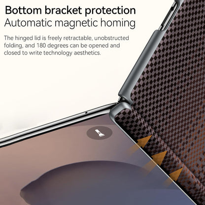 Samsung Z Fold8 Ultra Sulada Carbon Case, Kevlar Woven Carbon Texture Magnetic Cover with Hinge Protection Magsafe (No Front)
