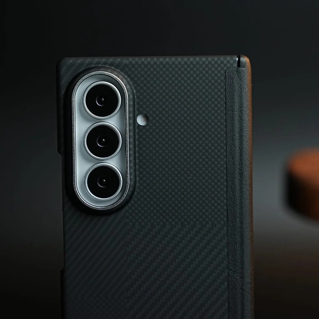 Samsung Fold8 Ultra Carbon Case, Super Slim Carbon Cover with Masgafe & Hinge Protection (No Front)