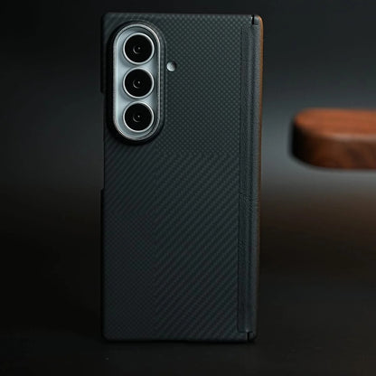 Samsung Fold8 Ultra Carbon Case, Super Slim Carbon Cover with Masgafe & Hinge Protection (No Front)