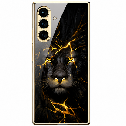 Samsung Z Fold8 Ultra GKK Lion Glass Case, Shockproof 9H Hardness Slim Fit Back Cover - Black