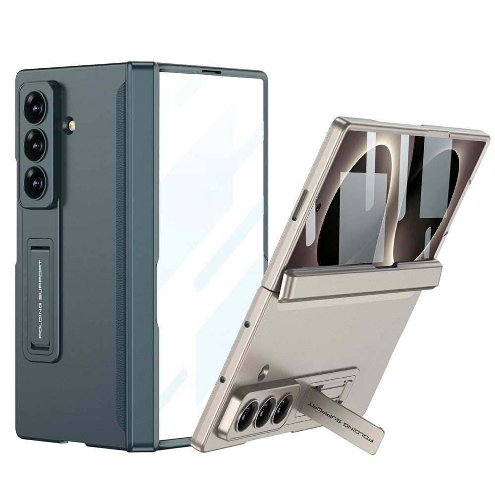 Samsung Z Fold8 Ultra GKK Hard PC Matte Kickstand Case, Inbuilt Front Glass with Magnetic Hinge Protection - Green