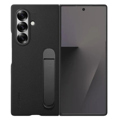 Samsung Z Fold8 Ultra Leather Case, Kindsuit Leather Cover with Kickstand - Black
