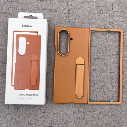 Samsung Z Fold8 Ultra Leather Case, Kindsuit Leather Cover with Kickstand - Brown