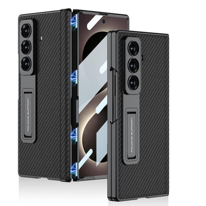 Samsung Z Fold8 Ultra GKK Luxury Platinum Series Leather Cover with Kickstand and inbuilt Front Glass - Carbon