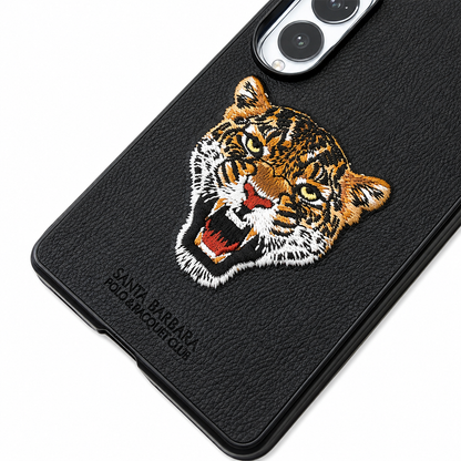 Samsung Z Fold8 Ultra Original Santa Barbara Polo Requite Club Leather Case Savana Series with Hinge Protection Cover - Leopard