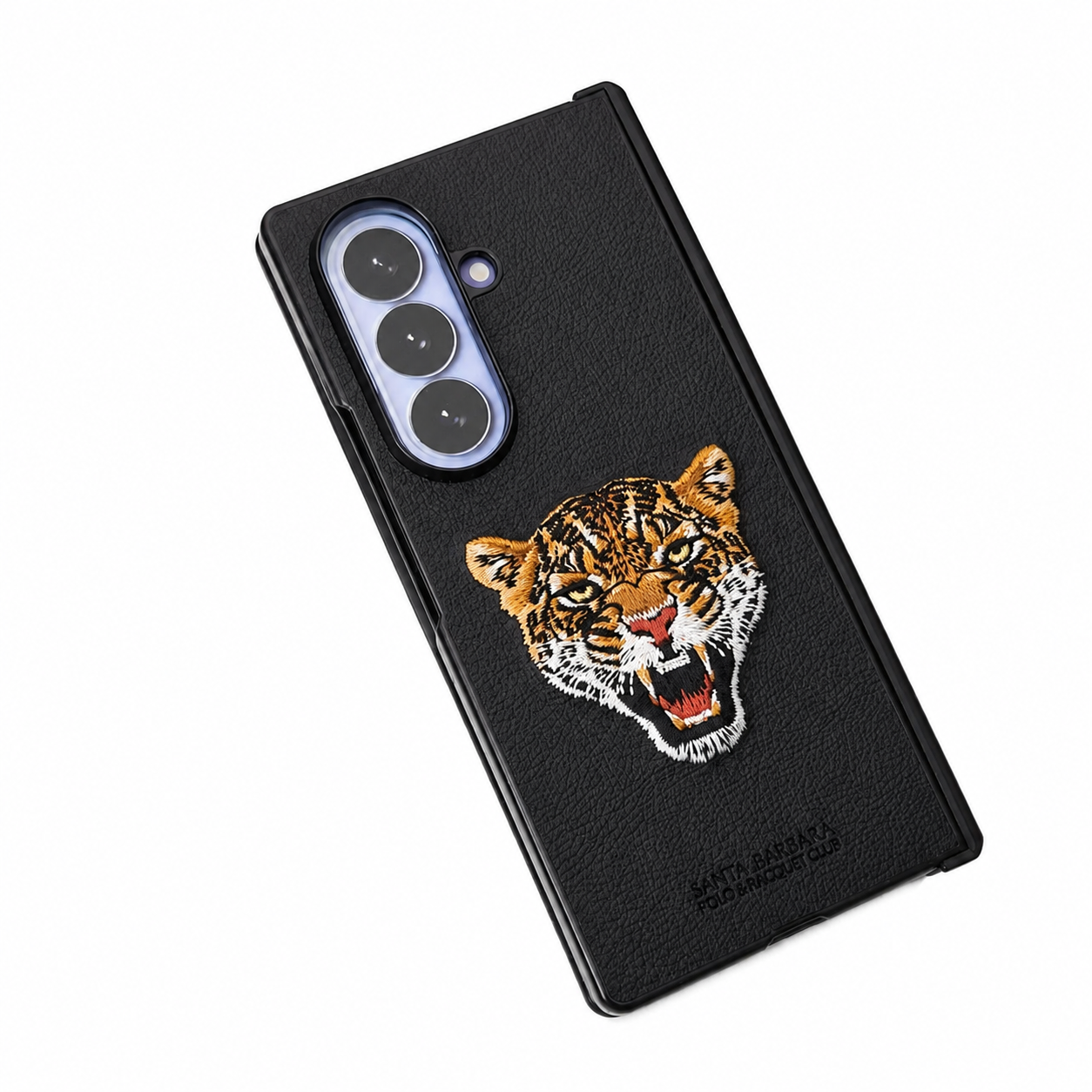 Samsung Z Fold8 Ultra Original Santa Barbara Polo Requite Club Leather Case Savana Series with Hinge Protection Cover - Leopard