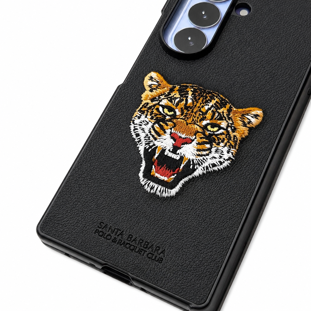 Samsung Z Fold8 Ultra Original Santa Barbara Polo Requite Club Leather Case Savana Series with Hinge Protection Cover - Leopard