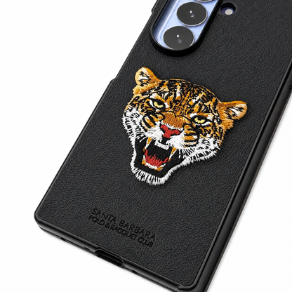 Samsung Z Fold8 Ultra Original Santa Barbara Polo Requite Club Leather Case Savana Series with Hinge Protection Cover - Leopard