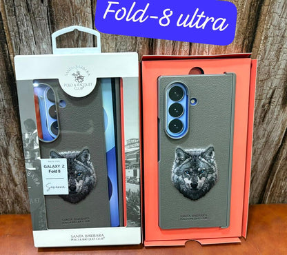 Samsung Z Fold8 Ultra Original Santa Barbara Polo Requite Club Leather Case Savana Series with Hinge Protection Cover - Wolf