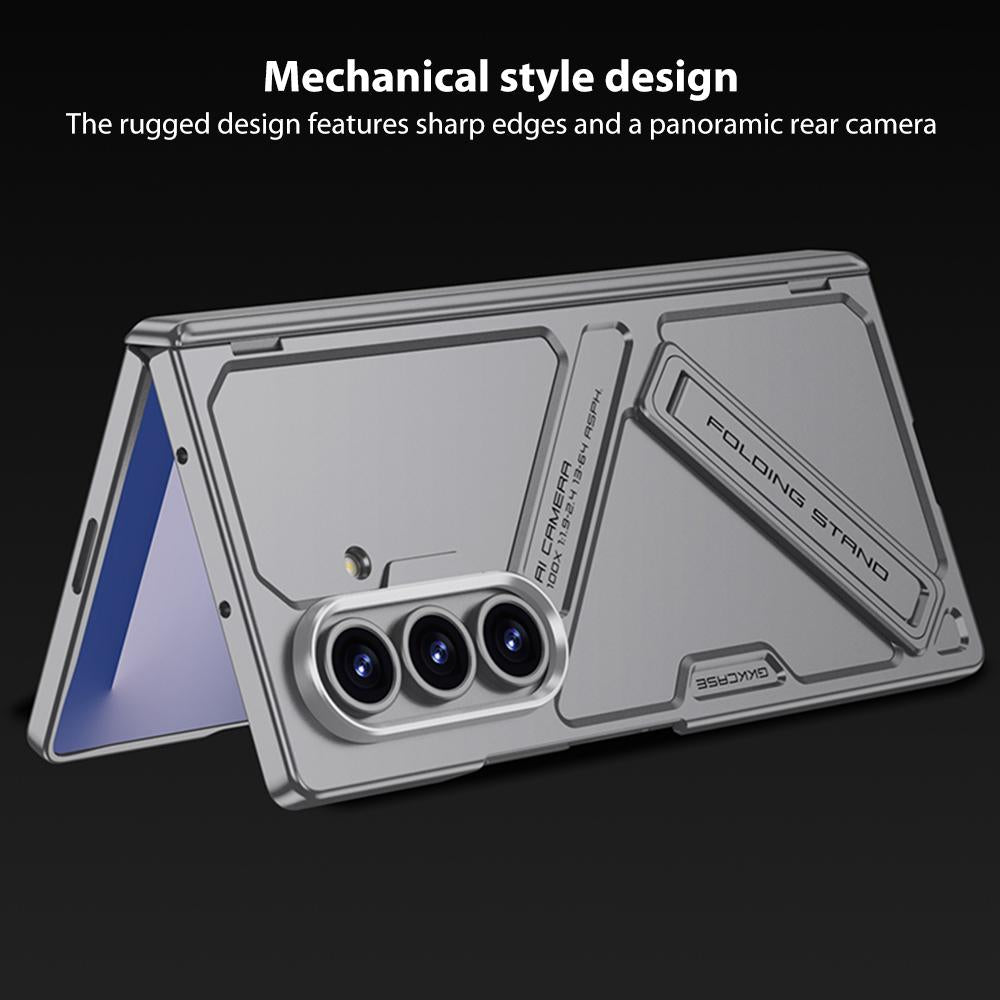 Samsung Z Fold8 Ultra GKk Hard PC Integrated Kickstand Case Inbuilt Front Glass with Hinge Protection - Grey