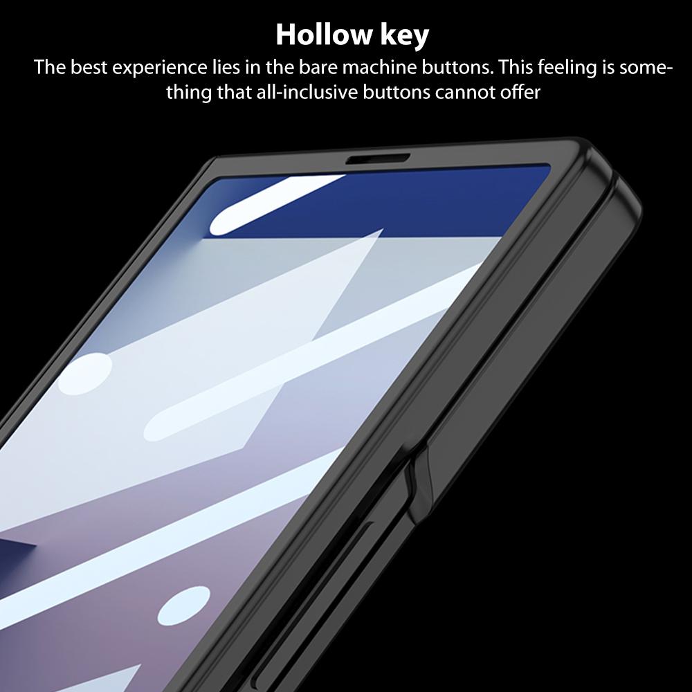 Samsung Z Fold8 Ultra GKk Hard PC Integrated Kickstand Case Inbuilt Front Glass with Hinge Protection - Black