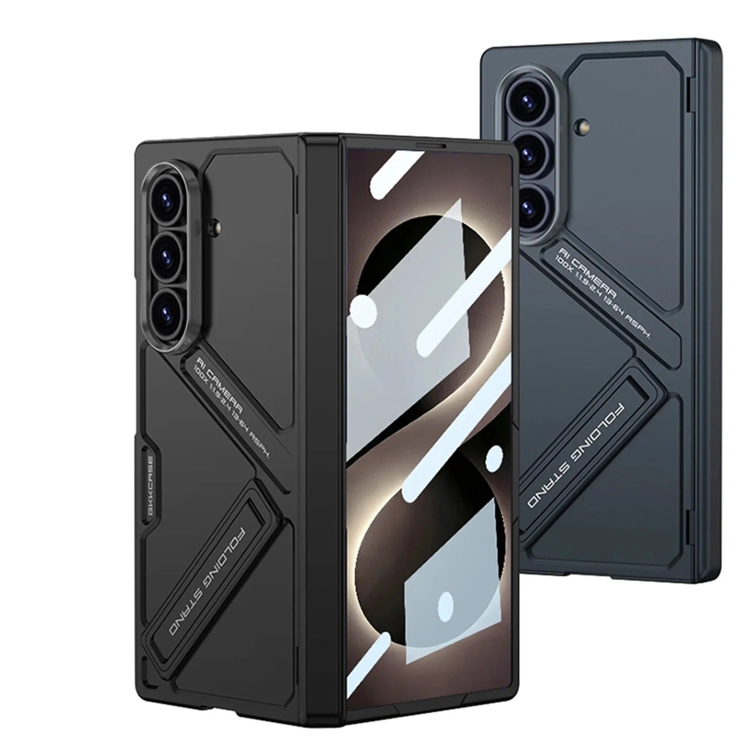 Samsung Z Fold8 Ultra GKk Hard PC Integrated Kickstand Case Inbuilt Front Glass with Hinge Protection - Green