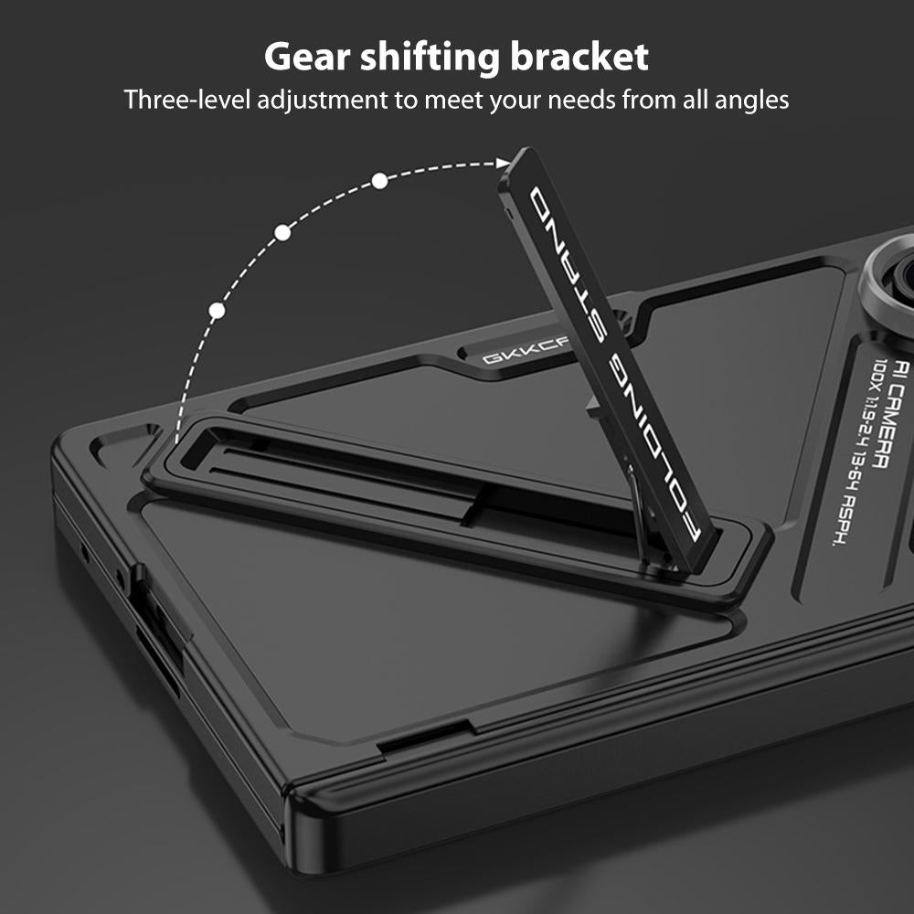 Samsung Z Fold8 Ultra GKk Hard PC Integrated Kickstand Case Inbuilt Front Glass with Hinge Protection - Black