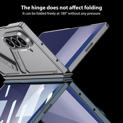Samsung Z Fold8 Ultra GKk Hard PC Integrated Kickstand Case Inbuilt Front Glass with Hinge Protection - Titanium