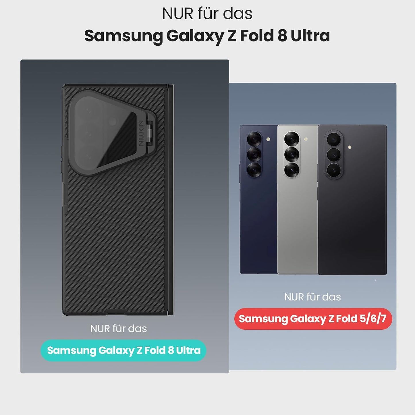 Samsung Z Fold8 Ultra Nillkin Case, CamShield Prop Series Metal Camera Kickstand with Hinge Protection & Magsafe
