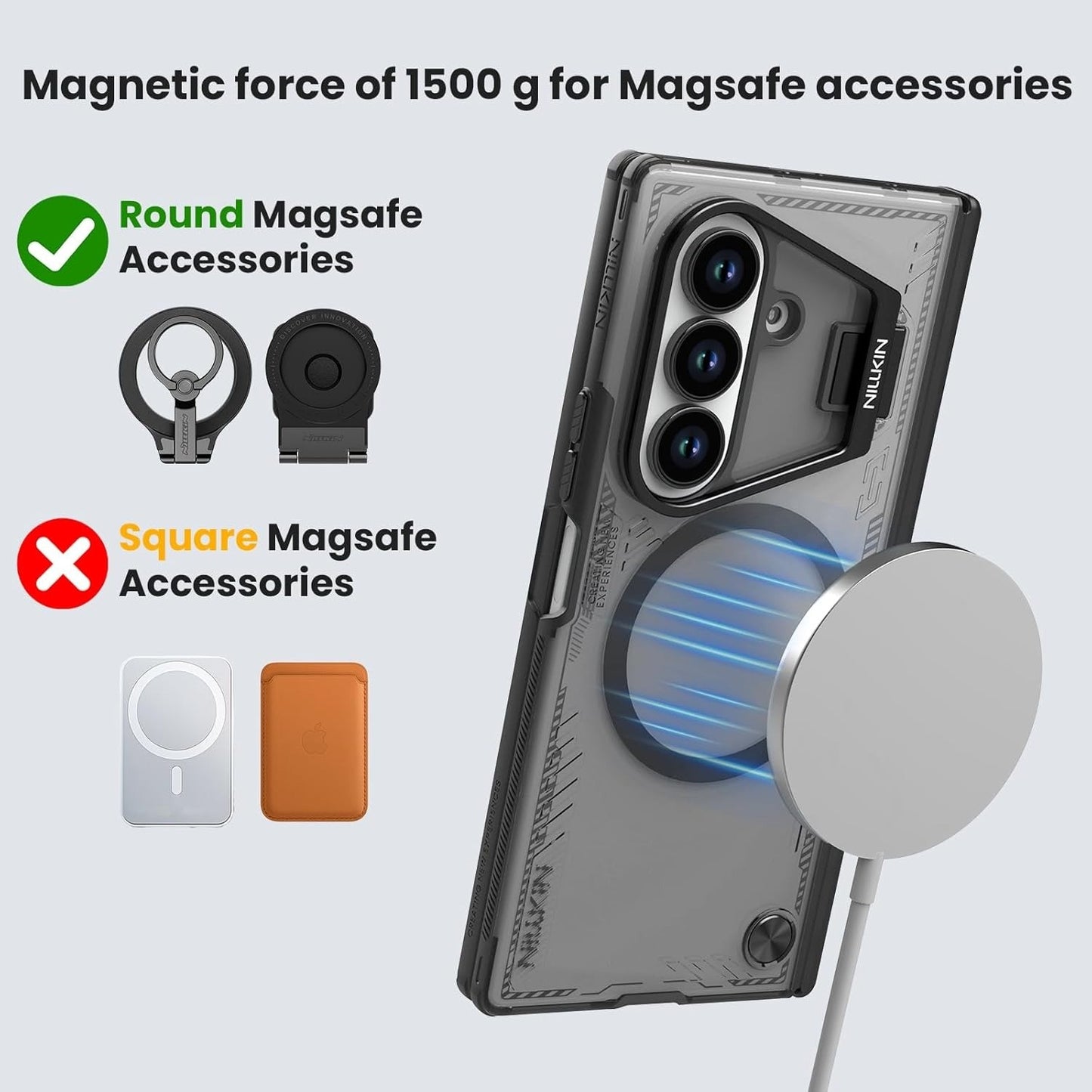 Samsung Z Fold8 Ultra Nillkin ICE-BLADE Series Corner Air Bags + Aluminum Camera Protect Stand Case with Magsafe