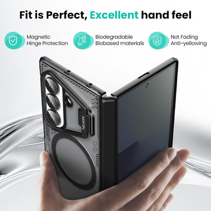 Samsung Z Fold8 Ultra Nillkin ICE-BLADE Series Corner Air Bags + Aluminum Camera Protect Stand Case with Magsafe