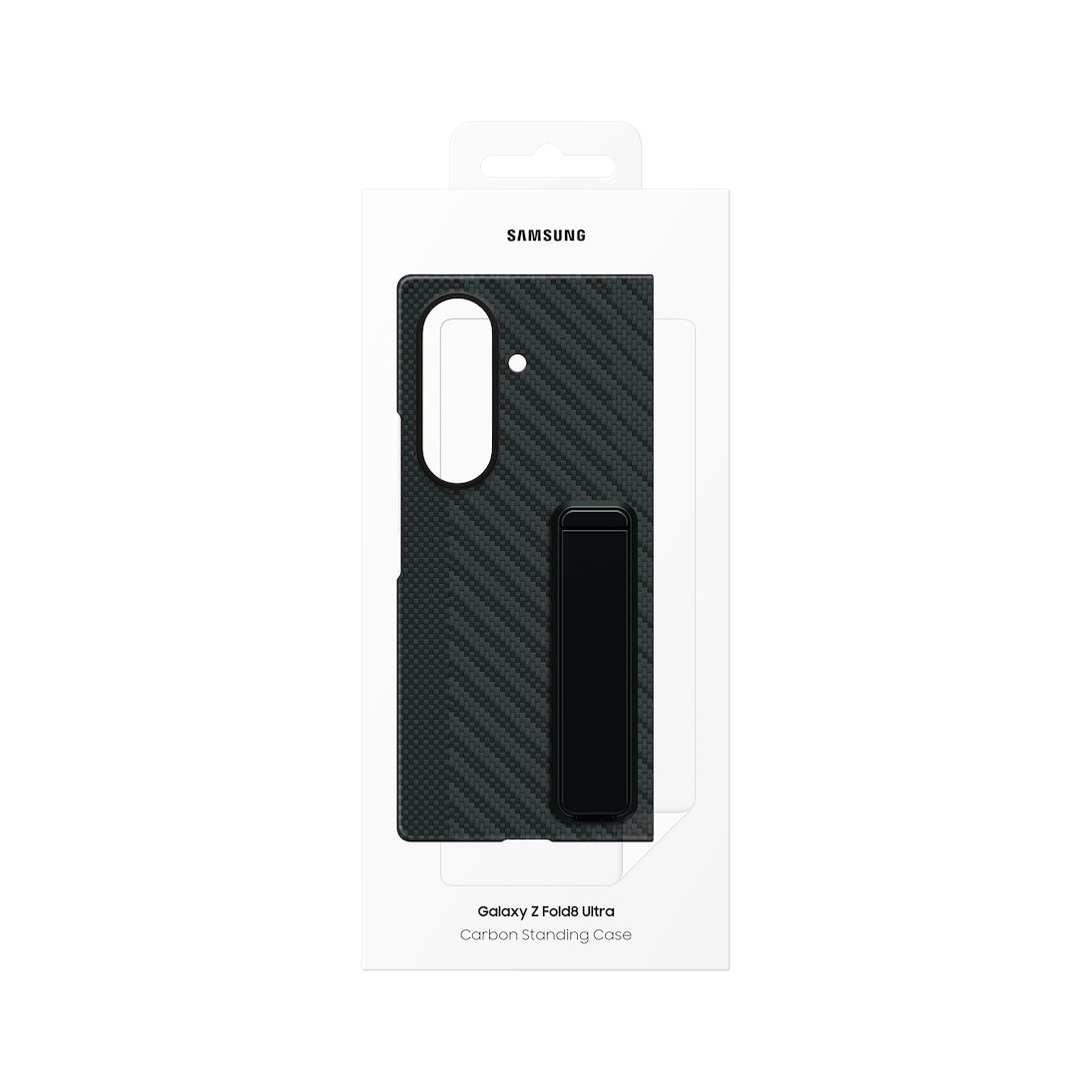 Samsung Z Fold8 Ultra Carbon Standing Case, 0.8mm Slim Carbon Fiber Cover with Magsafe and Kickstand - Black