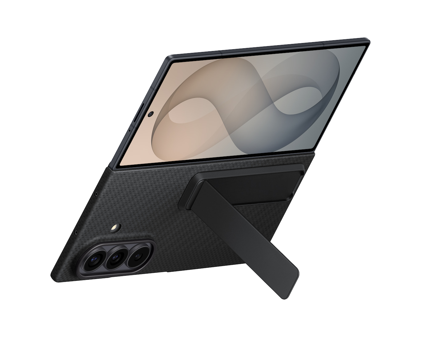 Samsung Z Fold8 Ultra Carbon Standing Case, 0.8mm Slim Carbon Fiber Cover with Magsafe and Kickstand - Black