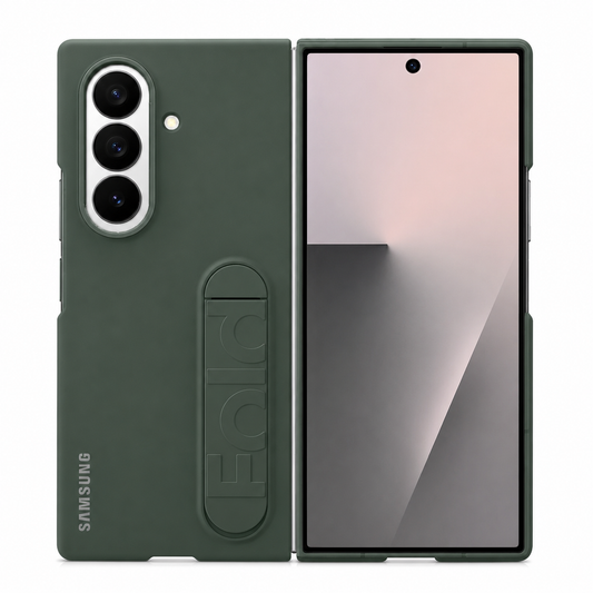 Samsung Fold8 Ultra Silicon Case Kickstand with Logo - Green