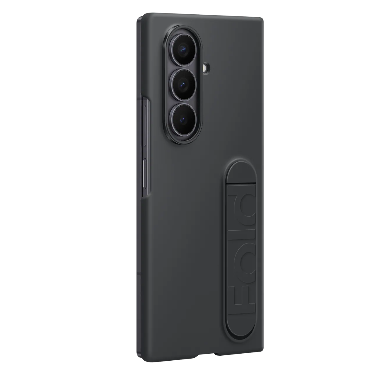 Samsung Fold8 Ultra Silicon Case Kickstand with Logo - Black