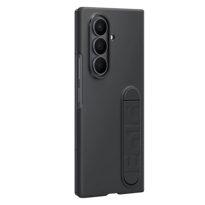 Samsung Fold8 Ultra Silicon Case Kickstand with Logo - Black