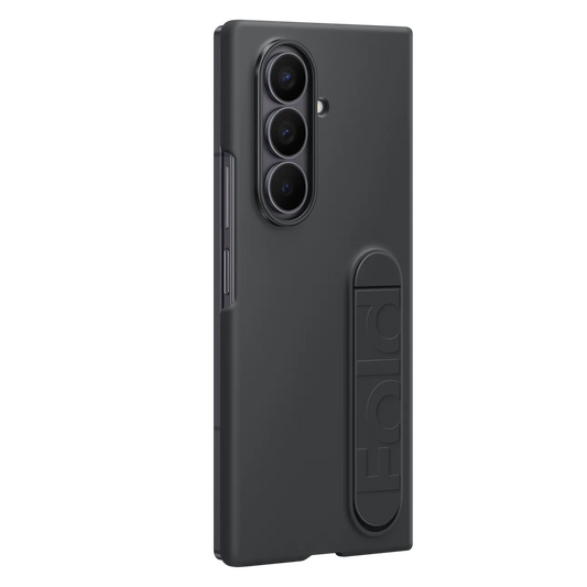Samsung Fold8 Ultra Silicon Case Kickstand with Logo - Black