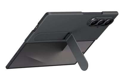 Samsung Fold8 Ultra Silicon Case Kickstand with Logo - Black