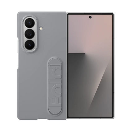 Samsung Fold8 Ultra Silicon Case Kickstand with Logo - Light Grey