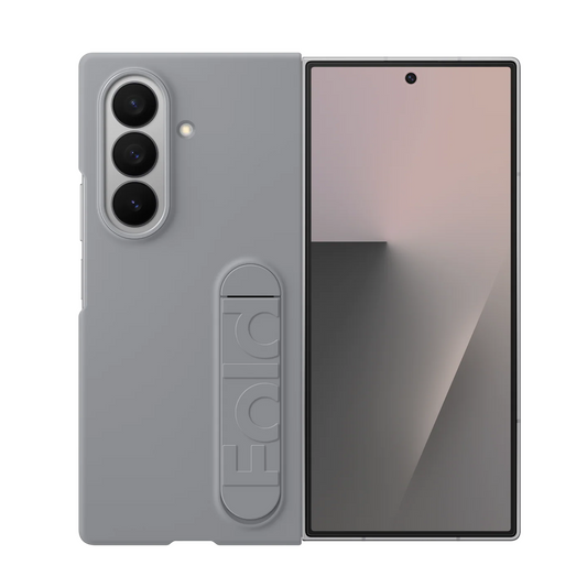 Samsung Fold8 Ultra Silicon Case Kickstand with Logo - Light Grey