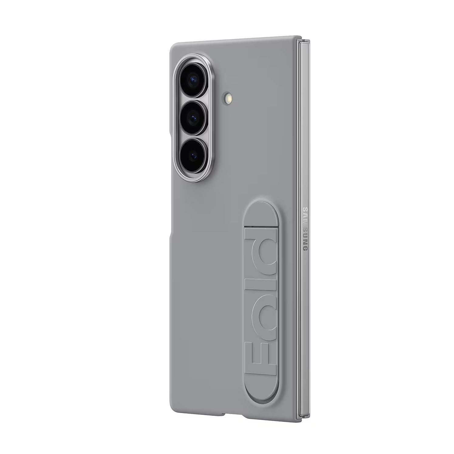 Samsung Fold8 Ultra Silicon Case Kickstand with Logo - Light Grey